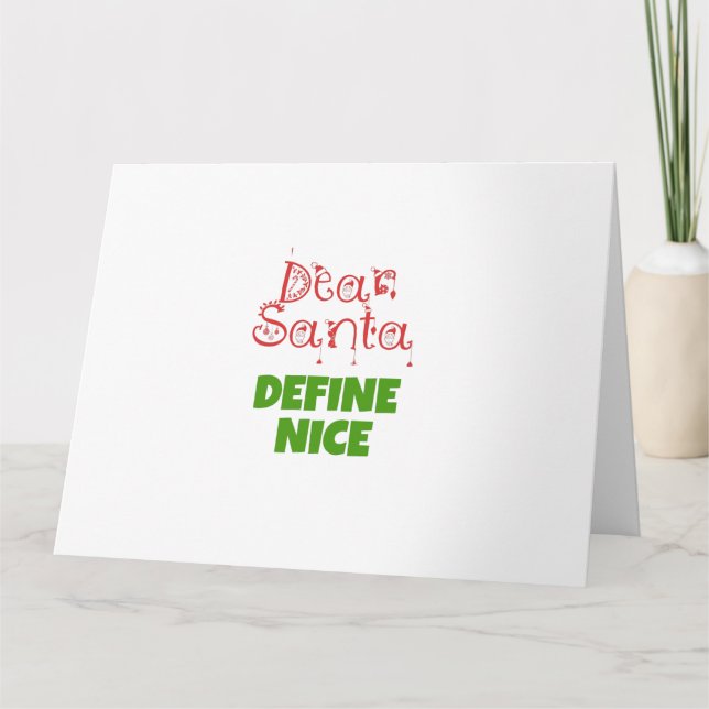 Dear Santa define nice Dankeskarte (Vorderseite)