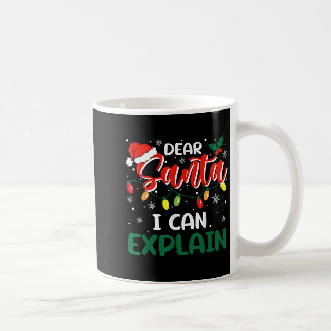 Dear Santa I Can Explain Christmas Family Matching Kaffeetasse (Rechts)