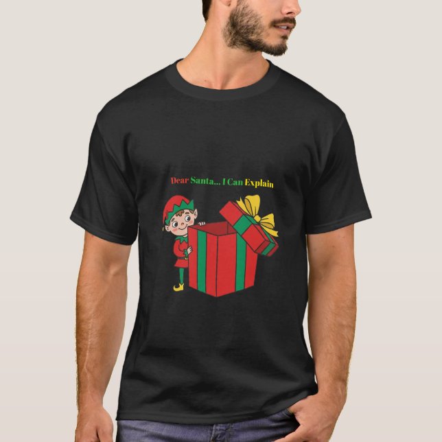 Dear Santa… I Can Explain – Elf Trouble Tee (Vorderseite)