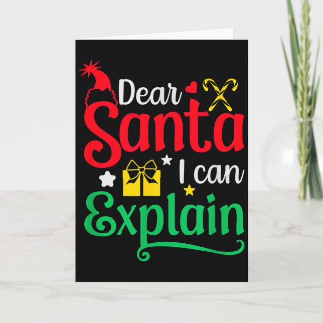 Dear Santa I Can Explain Funny Christmas  Karte (Vorderseite)