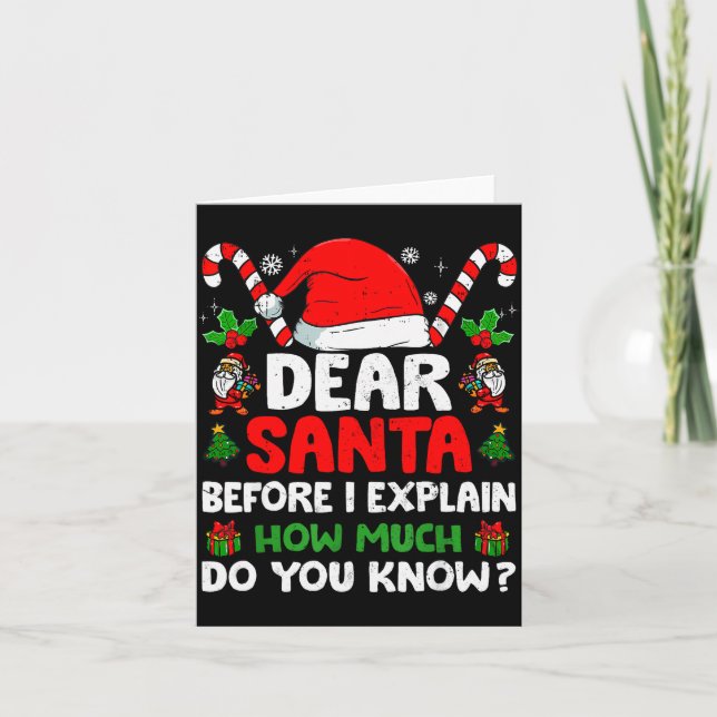 Dear Santa I Can Explain Funny Christmas Shirts Ki Karte (Vorderseite)