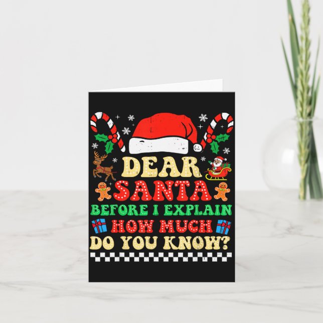 Dear Santa I Can Explain Funny Christmas Xmas Squa Karte (Vorderseite)