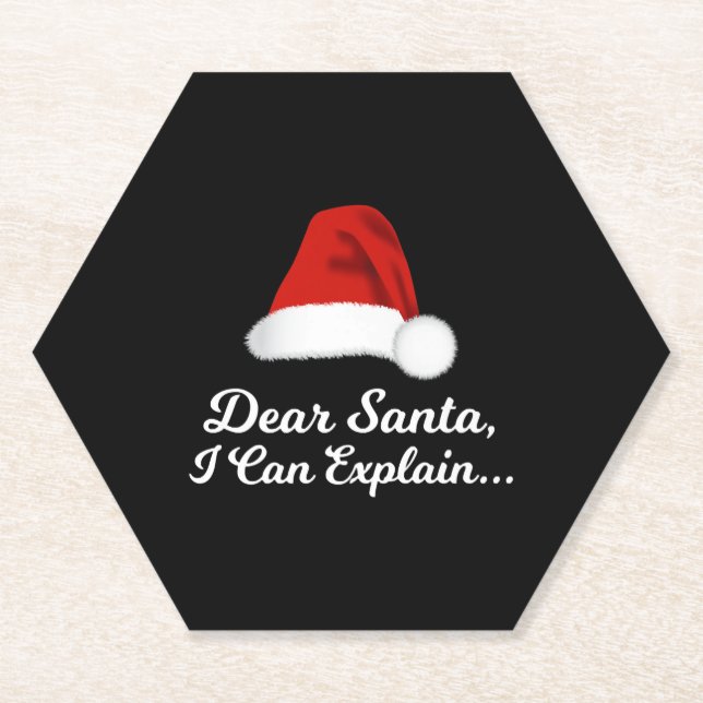 Dear Santa I Can Explain Funny Untersetzer (Vorderseite)