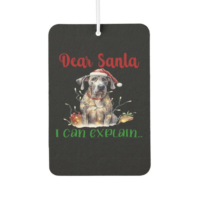 Dear Santa I Can Explain Great Dane Essential T-Sh Autolufterfrischer (Vorderseite)
