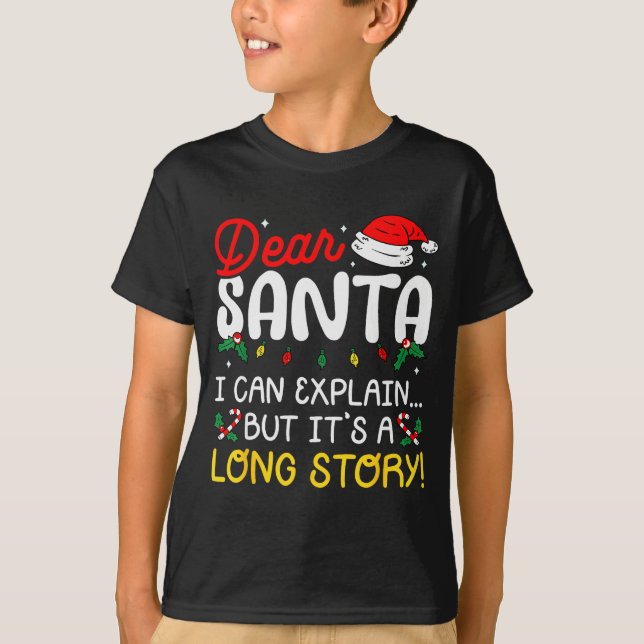 Dear Santa I Can Explain Pajamas Family Matching C T-Shirt (Vorderseite)