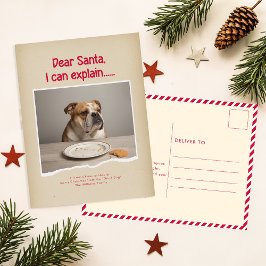 Dear Santa I Can Explain Pet Dog Photo Christmas Postkarte