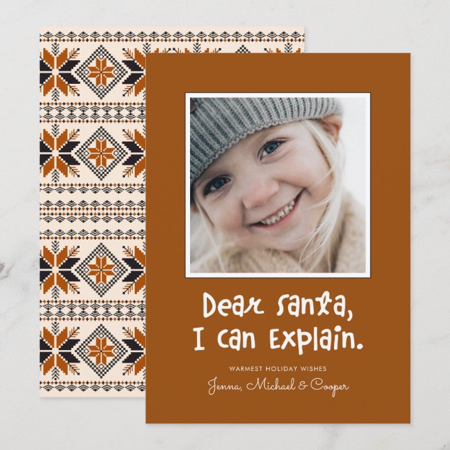 DEAR SANTA ICH KANN ERKLÄREN, DASS SIE IHR Foto hi (Vorne/Hinten)