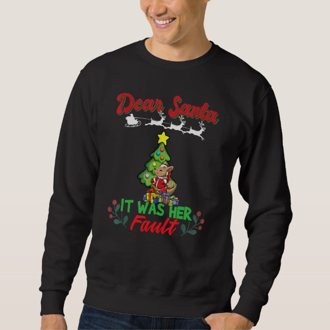 Dear Santa It Was Her Fault Siblings Matching Xmas Sweatshirt (Vorderseite)