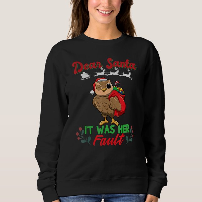 Dear Santa It Was Her Fault Siblings Matching Xmas Sweatshirt (Vorderseite)