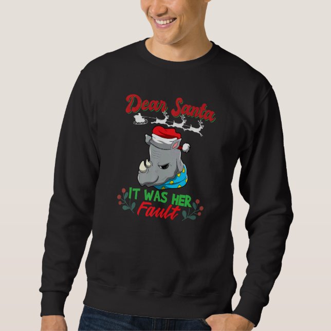 Dear Santa It Was Her Fault Siblings Matching Xmas Sweatshirt (Vorderseite)