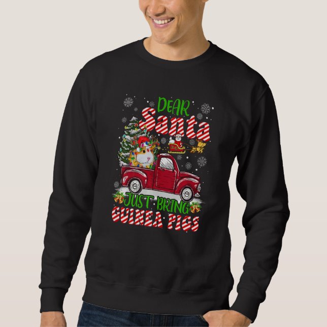 Dear Santa Just Bring Guinea Pigs Santa Reindeer F Sweatshirt (Vorderseite)