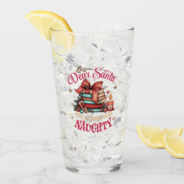 Dear Santa, Only My Books Were Naughty  Glas (Vorderseite Ice)
