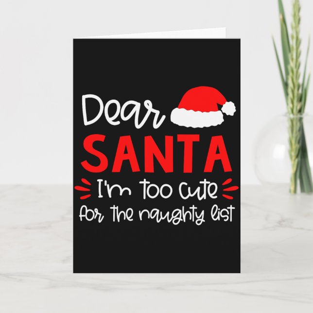 Dear Santa Shirt Funny Matching Family Christmas P Karte (Vorderseite)