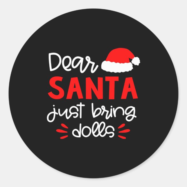 Dear Santa Shirt Funny Matching Family Christmas P Runder Aufkleber (Vorderseite)