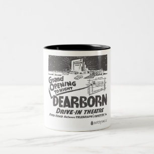 Dearborn Drive In Grand Opening Retro-Tasse Zweifarbige Tasse