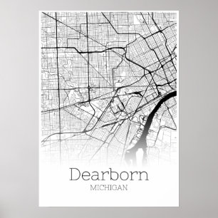 Dearborn Map - Michigan - City Map Poster