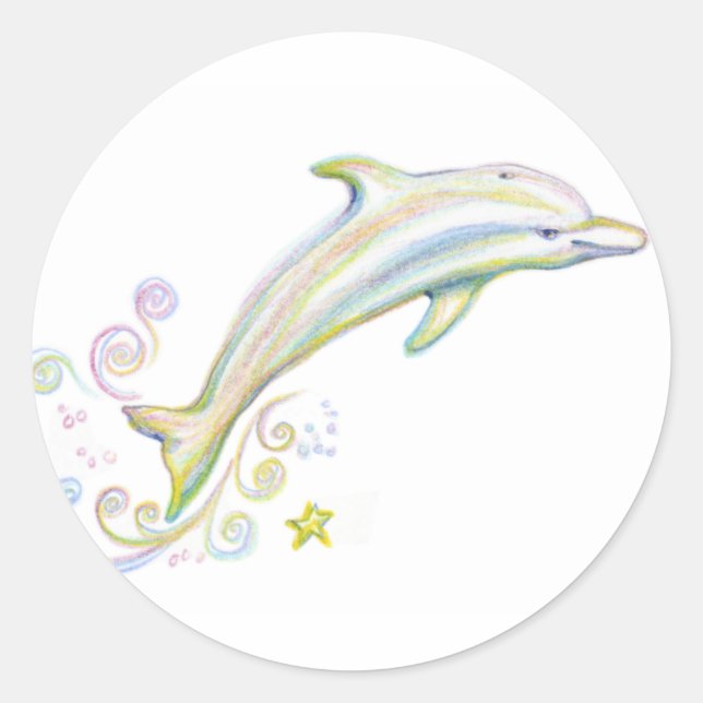 Dearest Dolphin Runder Aufkleber (Vorderseite)