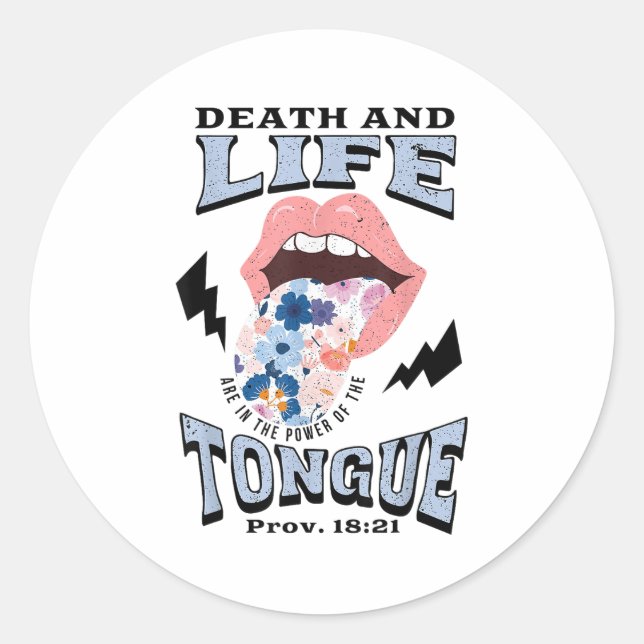 Death And Life Tongue Christian  Runder Aufkleber (Vorderseite)