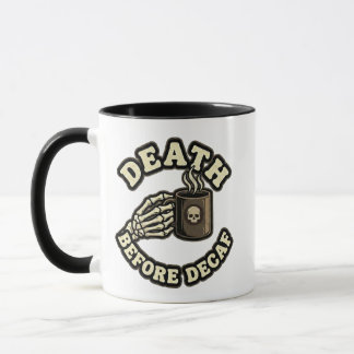 Death Before Decaf | Funny Retro Skull & Coffee Tasse