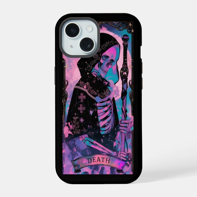 Death Card Tarot Card Witchy Vibes iPhone Case 15 Hülle (Rückseite)