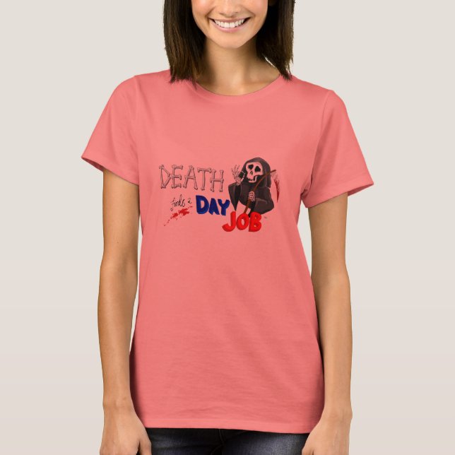 Death findet einen Job Original Cartoon T - Shirt (Vorderseite)