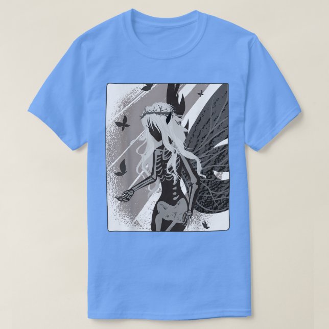 Death Goth Skeleton Fairy Ästhetik Fairywave Faec T-Shirt (Design vorne)