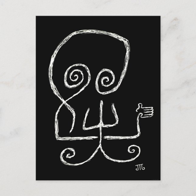 "Death Hates Goodbys" (Schwarz) - Postkarte (Vorderseite)