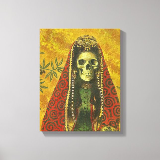 Death Hexe Skeleton Canvas Print Leinwanddruck (Vorderseite)