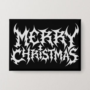 Death Metal Frohe Weihnachten Rock Xmas Dark Metal Button
