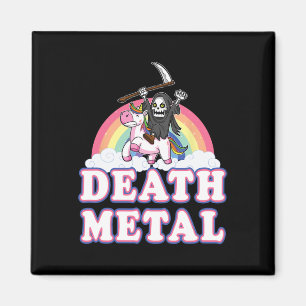 Death Metal Funny Rainbow Grim Sensenmann Unicorn Magnet
