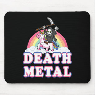 Death Metal Funny Rainbow Grim Sensenmann Unicorn Mousepad
