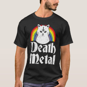 Death Metal Katzenregenbogen T-Shirt