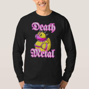 Death Metal Music Fan Niedlich Rocker Rubber Duck  T-Shirt