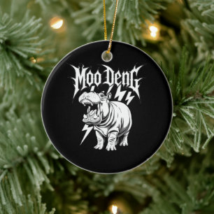 Death Metal Niedlich Baby Hippo Moo Deng Hippopota Keramik Ornament