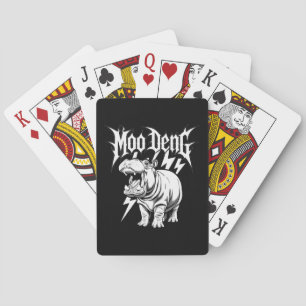 Death Metal Niedlich Baby Hippo Moo Deng Hippopota Spielkarten