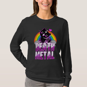 Death Metal Niedlich Cat Kitten Rainbow Updown Cr T-Shirt