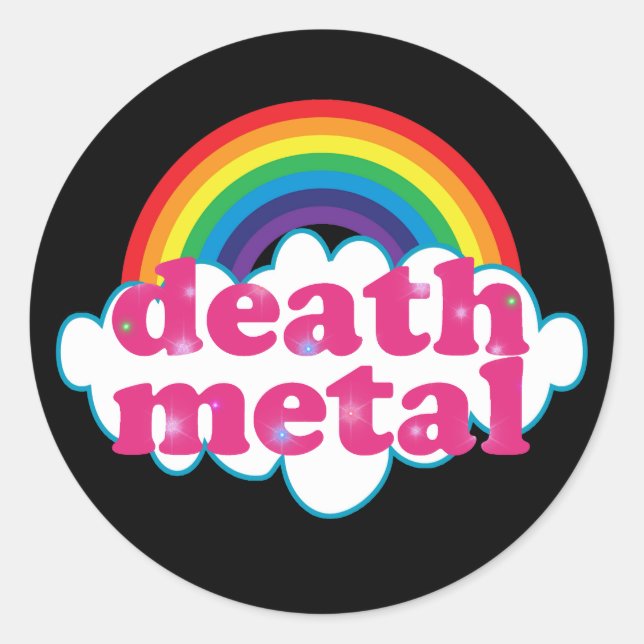 Death Metal Regenbogendesign Runder Aufkleber (Vorderseite)