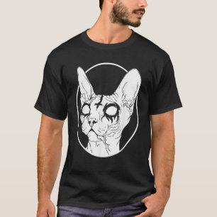 Death Metal Sphynx Cat Witchy Hexe Ästhetische Cre T-Shirt
