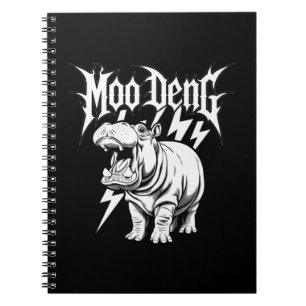 Death Metal Süßes Baby Nilpferd Moo Deng Flusspfer Notizblock