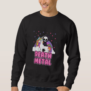 Death Metal Unicorn Grim Sensenmann Rainbow Heavy Sweatshirt