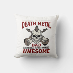 Death Metal Vater Totenkopf Gitarre Vintage-Shirt- Kissen