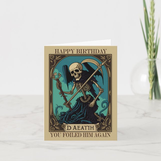 Death Tarot Birthday Card Karte (Vorderseite)