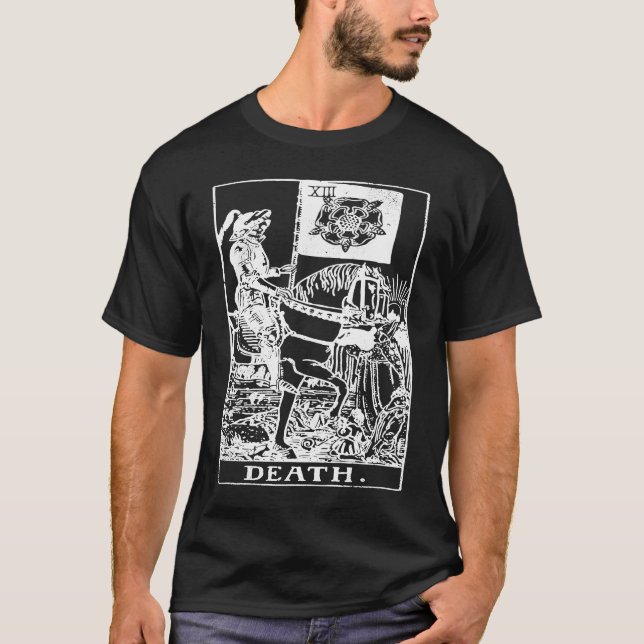 Death Tarot Card XIII Vintages Design T-Shirt (Vorderseite)