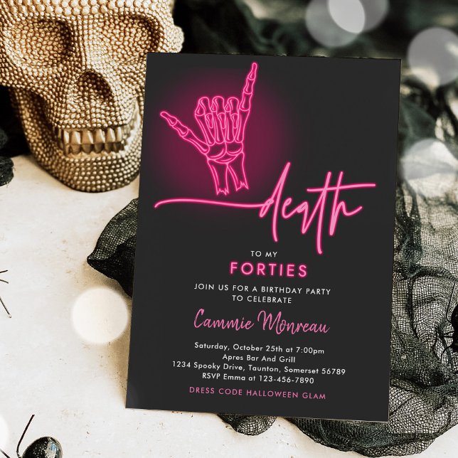 Death To My Forties Halloween 50th Birthday Party Einladung (Von Creator hochgeladen)