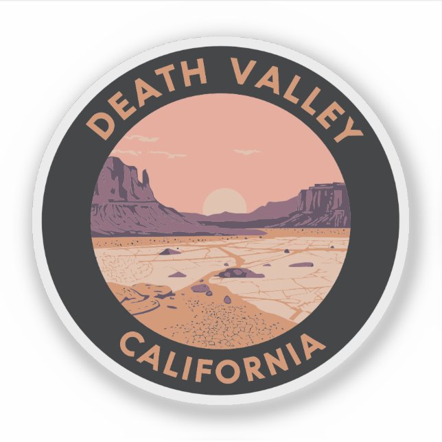 Death Valley California Aufkleber (Vorderseite)