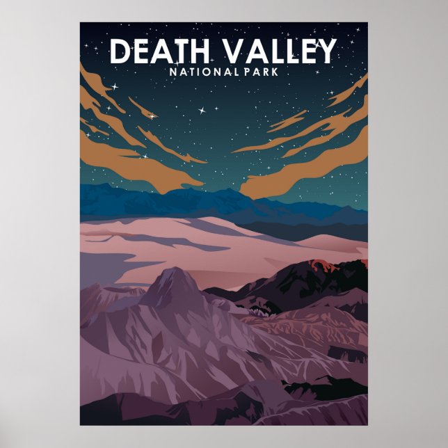 Death Valley National Park Minimal Travel Poster (Devant)