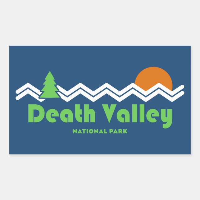 Death Valley National Park Retro Rechteckiger Aufkleber (Vorderseite)