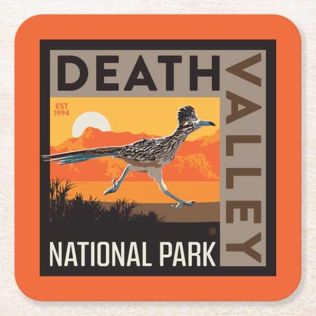 Death Valley National Park | Roadrunner Rechteckiger Pappuntersetzer (Vorderseite)