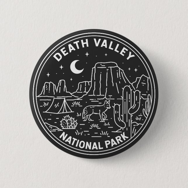 Death Valley National Park Sand Dunes Monoline Button (Vorderseite)