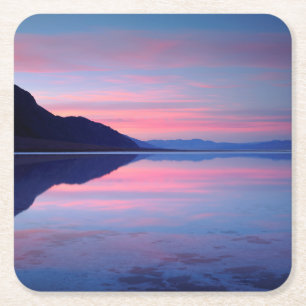 Death Valley Nationalpark. Badwater bei Sonnenaufg Rechteckiger Pappuntersetzer